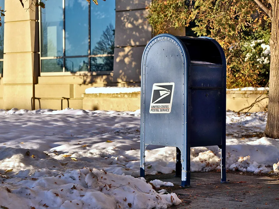 Curbside mailbox on a post