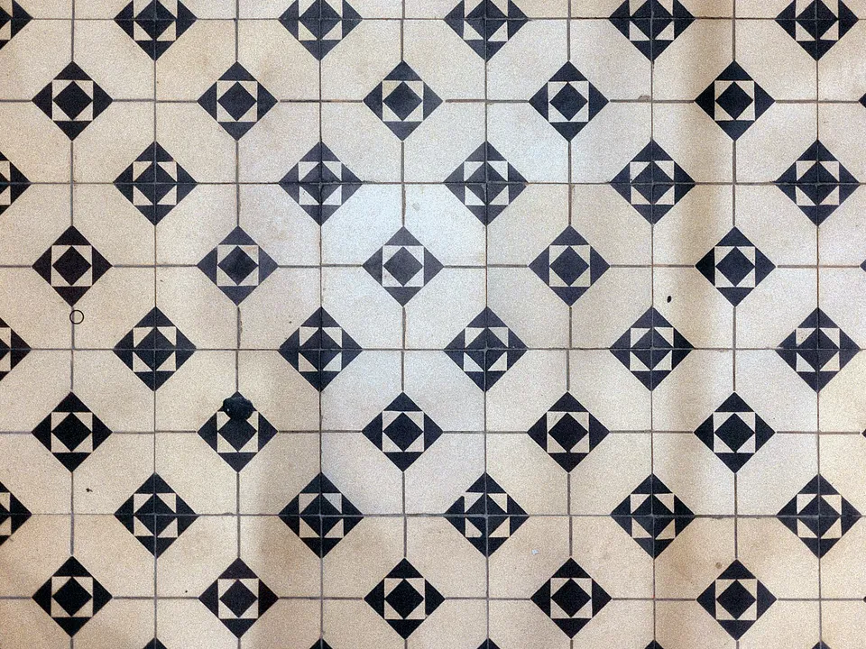 Patterned encaustic-style floor tile